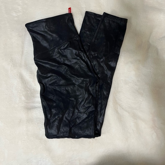 Spanx black high waisted Faux Leather Leggings XL - Picture 4 of 7